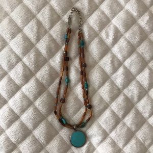 Turquoise & Brown Bead Necklace
